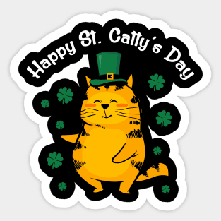 Cute Happy St. Catty's Day St. Patrick's Day 2020 Sticker